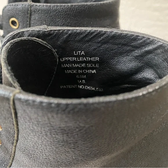 Jeffrey Campbell Laura Black Lace-Up Ankle Boots - sz 6.5 - Picture 8 of 11